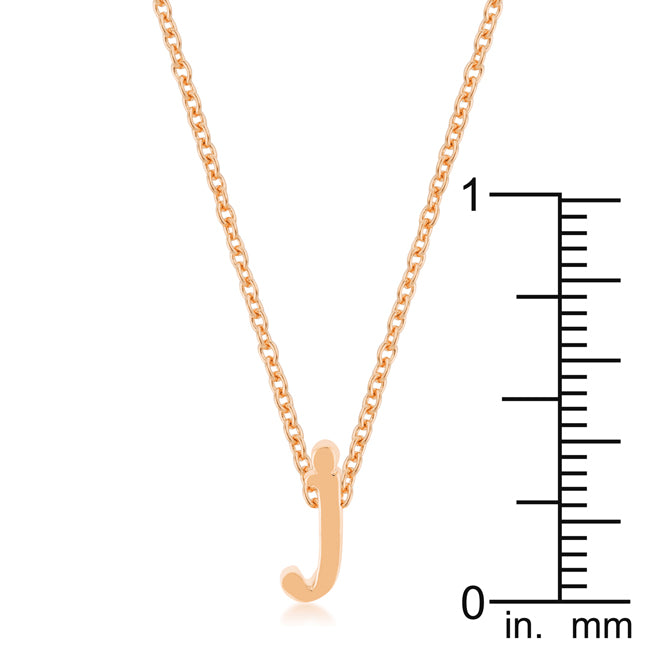 Rosegold Finish Initial J Pendant