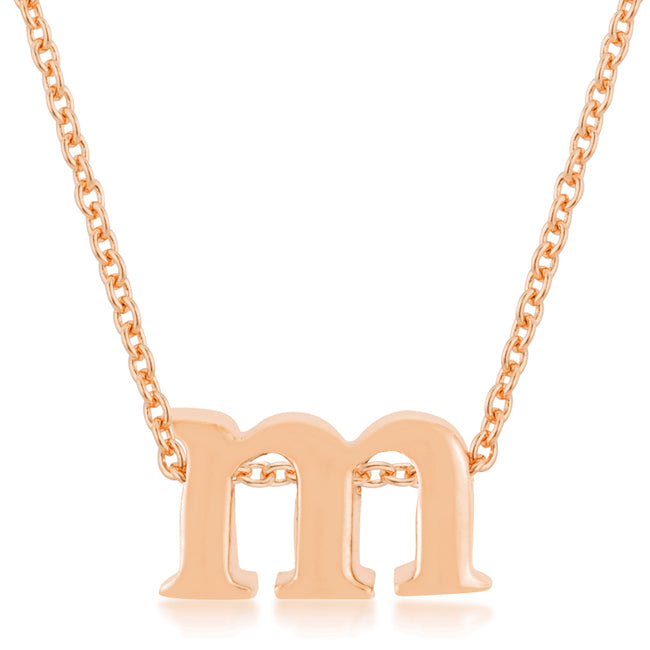Rosegold Finish Initial M Pendant