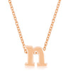 Rosegold Finish Initial N Pendant