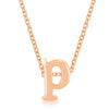 Rosegold Finish Initial P Pendant