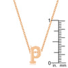 Rosegold Finish Initial P Pendant