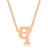 Rosegold Finish Intiial Q Pendant