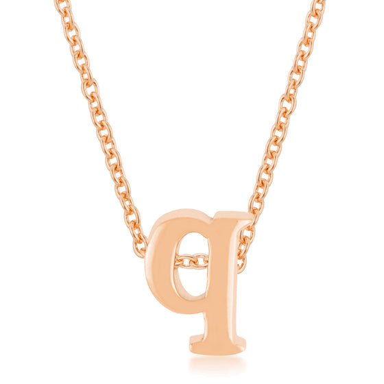 Rosegold Finish Intiial Q Pendant