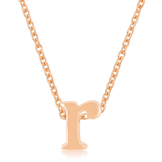 Rosegold Finish Initial R Pendant