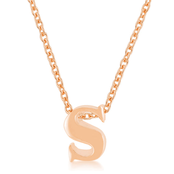 Rosegold Finish Initial S Pendant