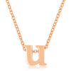 Rosegold Finish Initial U Pendant