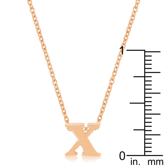 Rosegold Finish Initial X Pendant