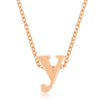 Rosegold Finish Initial Y Pendant