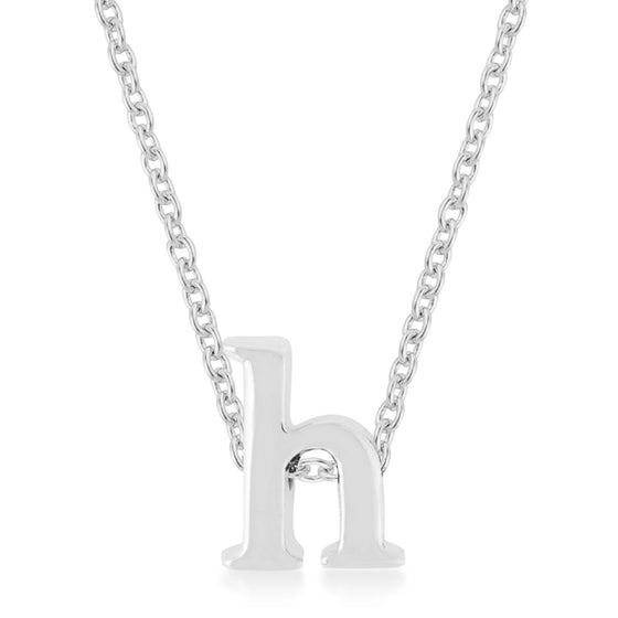 Silvertone Finish Initial H Pendant