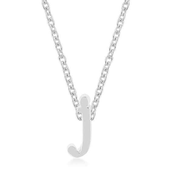 Silvertone Finish Initial J Pendant