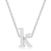 Silvertone Finish Initial K Pendant