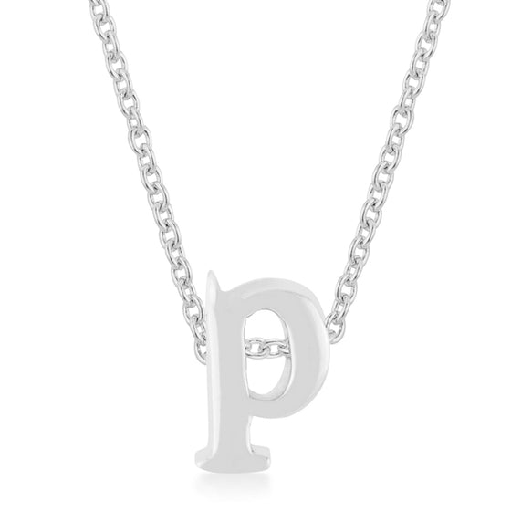 Silvertone Finish Initial P Pendant