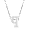 Silvertone Finish Initial Q Pendant