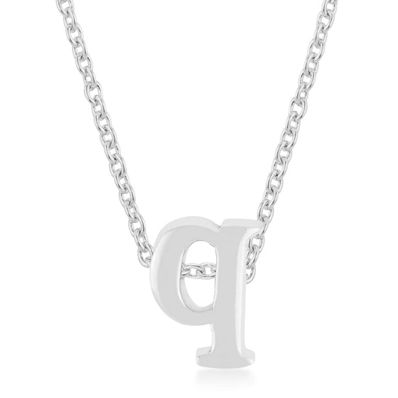 Silvertone Finish Initial Q Pendant