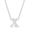 Silvertone Finish Initial X Pendant