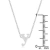 Silvertone Finish Initial Y Pendant