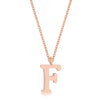 Elaina Rose Gold Stainless Steel F Initial Necklace