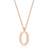 Elaina Rose Gold Stainless Steel O Initial Necklace