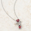 Clarise 3.2ct Garnet CZ White Gold Rhodium Abstract Heart Drop Necklace