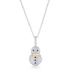 .35 ct CZ Two-Tone Snowman Pave Holiday Pendant