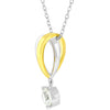 Two-tone Finish Raindrop Cubic Zirconia Pendant