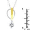 Two-tone Finish Raindrop Cubic Zirconia Pendant