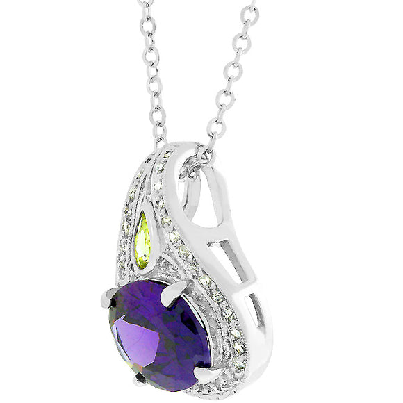 Majestic Amethyst Cubic Zirconia Pendant