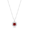 Bella Bridal Pendant in Ruby Red