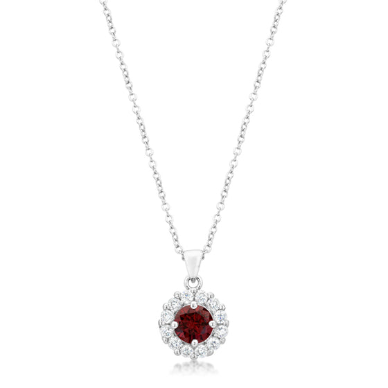 Bella Bridal Pendant in Garnet Red