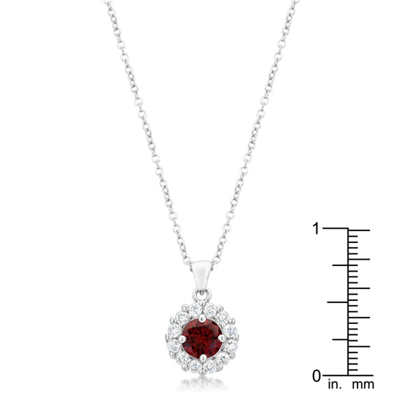 Bella Bridal Pendant in Garnet Red