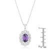 Amethyst Oval Drop Necklace