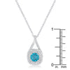 Christal 1.2ct Aqua CZ White Gold Rhodium Classic Necklace