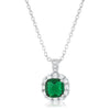 Liz 2.6ct Emerald CZ White Gold Rhodium Classic Necklace