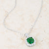 Liz 2.6ct Emerald CZ White Gold Rhodium Classic Necklace