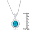 Chrisalee 3.2ct Aqua CZ Classic Drop Necklace