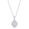 Lovely Rhodium Necklace with CZ Disk Pendant