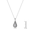 .37 Ct Tear Drop Rhodium Pendant Necklace with CZ