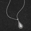 .37 Ct Tear Drop Rhodium Pendant Necklace with CZ