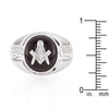 Silvertone Onyx Mens Ring