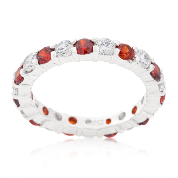 Mini Jessica Band with Garnet Cubic Zirconia