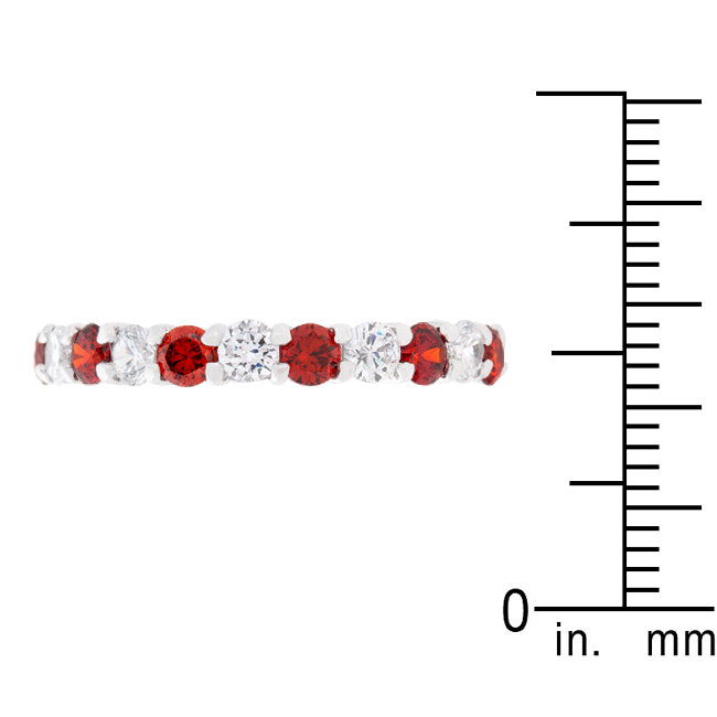 Mini Jessica Band with Garnet Cubic Zirconia