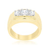 Golden Triplet Cubic Zirconia Ring