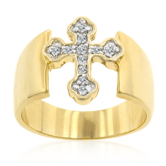 Two-tone Finish Cross Ring