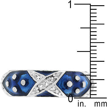 Marbled Navy Blue Enamel Ring