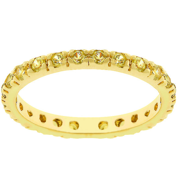 Yellow Cubic Zirconia Eternity Ring