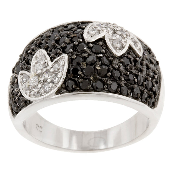 Black and White Tulip Ring