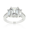 Emerald Cut Triplet Engagement Ring