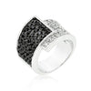 Coiled Black Over White Cocktail Ring