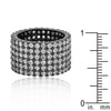 Hematite Wide Pave Cubic Zirconia Ring