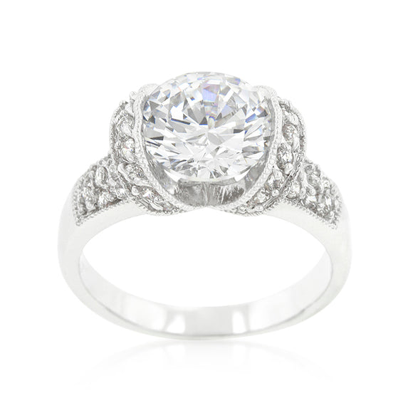 Tension Set Cubic Zirconia Engagement Ring